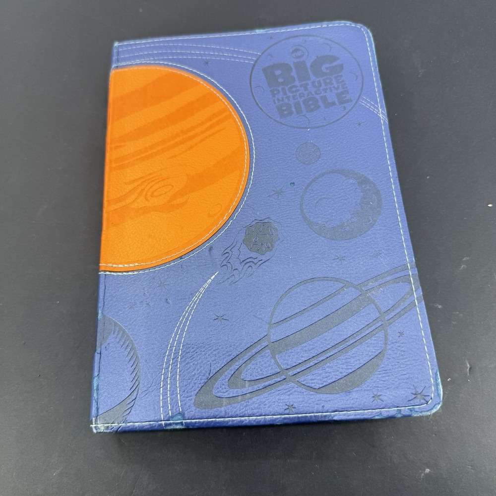 The Big Picture Interactive Bible for Kids Blue Orange Duotone Leather Touch Map